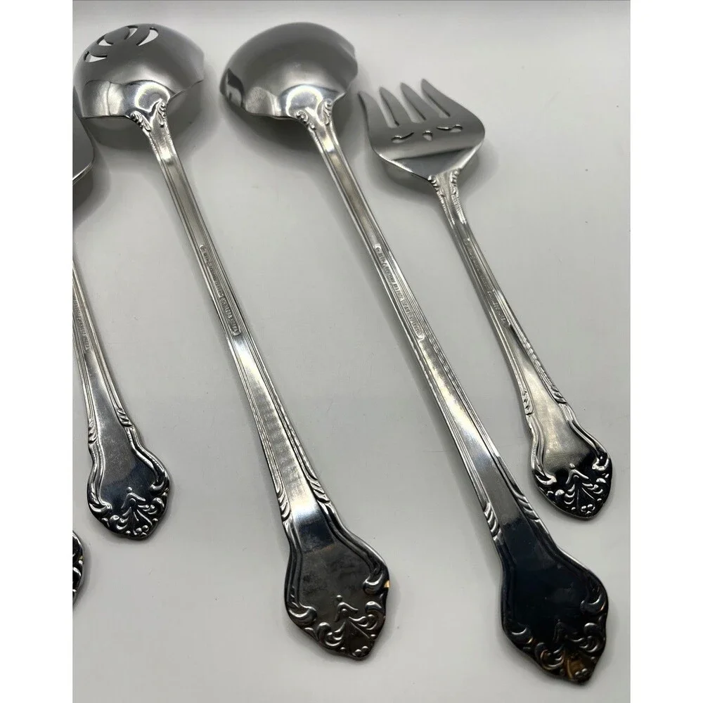 5 Pc Serving Set Reed Barton Select Serving Stainless Korea Cutlery Flatware